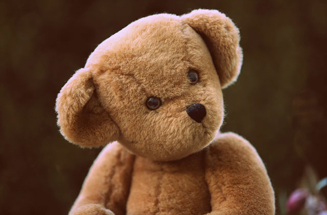 Brown teddy bear. Spray teddy bears and other children's toys with Colloidal Silver daily to prevent bacteria build-up.